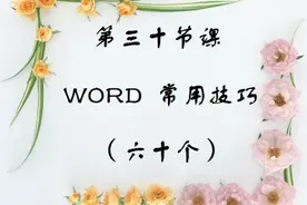 第三十节课  WORD常用技巧（六十个）暂停可以记录视频封面