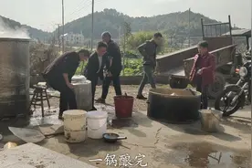 农家传统酿酒，500斤稻谷加50斤高粱，酿出220斤清澈的谷酒，真香视频封面