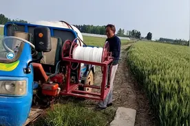 农村老大哥用三轮车改装了一个喷药的机子，一趟过去就是8米视频封面