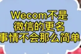 wecom不是并不是微信的更名，大家不要被误解了 #wecom与微信视频封面