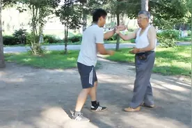 哈尔滨形意拳老师傅杨玉成先生与弟子对练形意拳视频封面