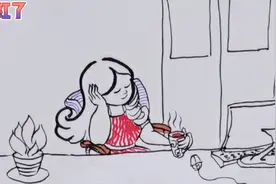 办公室里的女士简笔画，难得清闲一刻视频封面
