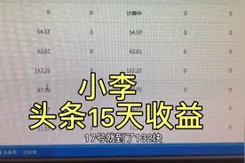 小李来头条的15天，创作收益是多少呢，大家来看看视频封面
