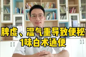 大便硬难解、大便粘厕所，脾虚、湿气重导致便秘，1味白术通便快视频封面