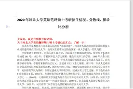 河北大学2020年翻译硕士考研经验分享视频封面