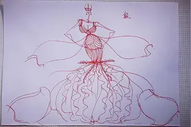 手绘美丽的人鱼礼服，你看出来我的灵感来源于什么了吗？视频封面