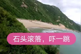 海岛陡峭山坡，石头滚落，惊魂一刻，小伙连忙后退，强行砍刺下山视频封面