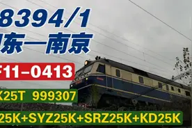 中国铁路 双层火车K8394 如东-南京 DF11  轨道检查车WX25T999307视频封面
