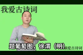 诵读明代徐渭的《题葡萄画》，半生落魄已成翁，独立书斋啸晚风视频封面