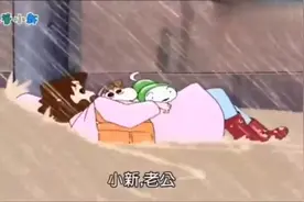 台风天气小新一家去避难，广志和小新都被水冲走了，水到底有多深视频封面