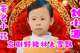 四岁著名小孩刘小源一段京剧《野猪林》大雪飘红遍大江南北视频封面