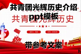 共青团光辉历史介绍PPT模板分享视频封面