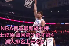 NBA官宣最新战力榜：勇士登顶 篮网第3 奇才第4 湖人排名上升4位视频封面