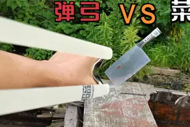 弹弓重配置挑战菜刀，能否将其干碎？男子进行了这样的测试视频封面