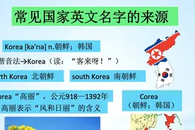 常见国家英文名字的来源- Korea 朝鲜