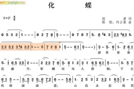 100首经典歌曲有声简谱伴奏026《化蝶》，十八相送，一别在楼台视频封面