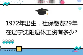 1972年出生,社保缴费29年,账户6万,在辽宁沈阳退休工资有多少?视频封面