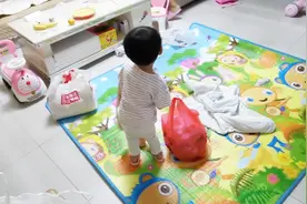 宝宝这是要拆家啊，爸爸很无奈管不了了，只好请宝妈出面！