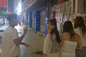 晚上马路边偶遇3个小姐姐，一问居然是广西的，长相甜美身材又好视频封面