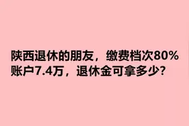 陕西的退休朋友，缴费档次80%，账户7.4万，退休金可有多少？视频封面