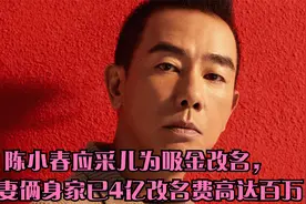 陈小春应采儿为吸金改名，夫妻俩身家已4亿改名费高达百万视频封面
