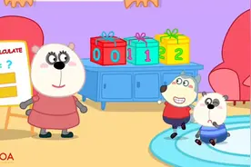 沃尔夫动画：熊猫妈妈在教沃尔夫和小熊猫学数学，教他们怎么算术视频封面