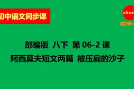 初中语文同步课 八下 第06-2课 阿西莫夫短文两篇 被压扁的沙子视频封面