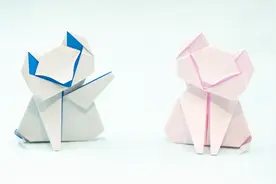 【折纸】在家里猫着的没有猫的我，来教大家折个小猫