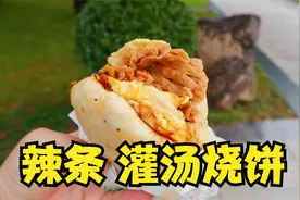 街头热卖的全家福烧饼，加上辣条太好吃了，8元一个很实惠视频封面