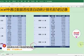 Excel中通过数据透视表自动统计排名前5的记录，简单到没朋友！视频封面