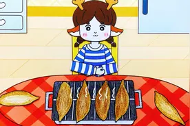 动画：小女孩沉浸式烤地瓜，烤地瓜香味都溢出来了视频封面