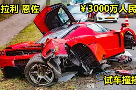 价值3000万的法拉利恩佐，修理工试车时不慎撞树视频封面