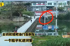 女司机错把油门当刹车，一个猛子扎进河里视频封面
