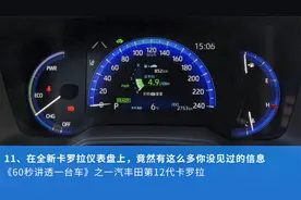 11、在全新卡罗拉仪表盘上，竟然有这么多你没见过的信息
