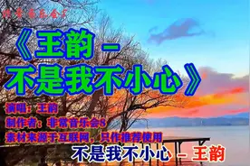 王韵演唱《不是我不小心》这沙哑的声音太好听了！视频封面