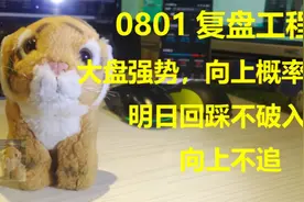0801今日股市复盘 向上概率大增，明日回踩不破入场，向上不追。视频封面