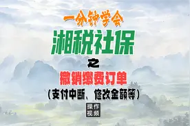 湘税社保（如何撤销缴费订单）视频封面