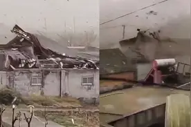 山东郯城遭强对流天气 大风掀翻房顶刮断电线杆,房屋等多建筑受损视频封面