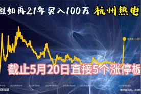 假如21年买入100万杭州热电，如今还有多少钱？最近刚吃了5个涨停视频封面