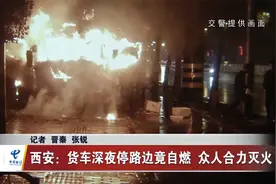 货车深夜停路边突然起火  众人合力灭火视频封面