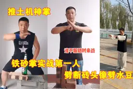 “铁砂掌实战第一人”，拍断砖头像拍豆腐，上擂台铁砂掌碾压对手视频封面