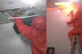 河南商丘：脸盆大马蜂窝暗藏居民家中吊顶，消防全副武装喷火消杀视频封面