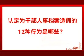 认定为干部人事档案造假的12种行为是哪些？视频封面