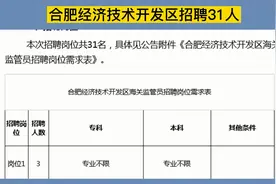 合肥经济开发区招聘31人，专业不限，大专可报，至少7万/年视频封面