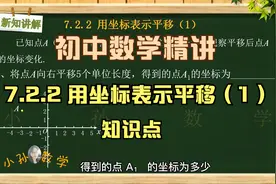 「初中数学精讲」初一 下 7.2.2 用坐标表示平移（1）（知识点）视频封面
