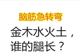 脑筋急转弯：金木水火土，谁的腿长？答案太搞笑了！视频封面