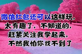 微信红包还可以这样玩 好有趣啊 不知道的 关注我  赶紧收藏学学视频封面