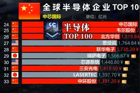 全球半导体企业TOP 100，中国占据50席，何患无芯！视频封面
