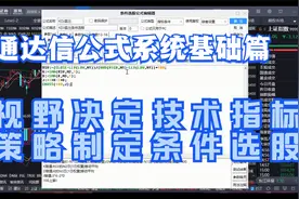 通达信公式系统基础篇：视野决定技术指标，投资策略制定条件选股视频封面
