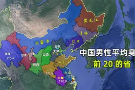中国男性平均身高前20的省，没想到江苏河南差不多，台湾天津接近视频封面